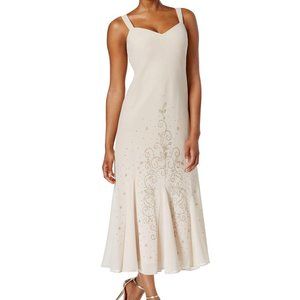 R&M Richards Women's One Size Beaded Chiffon Jacket Dress